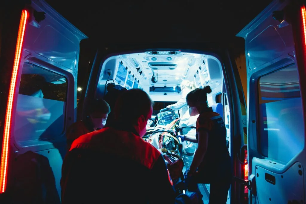 Emergency services responding in the field