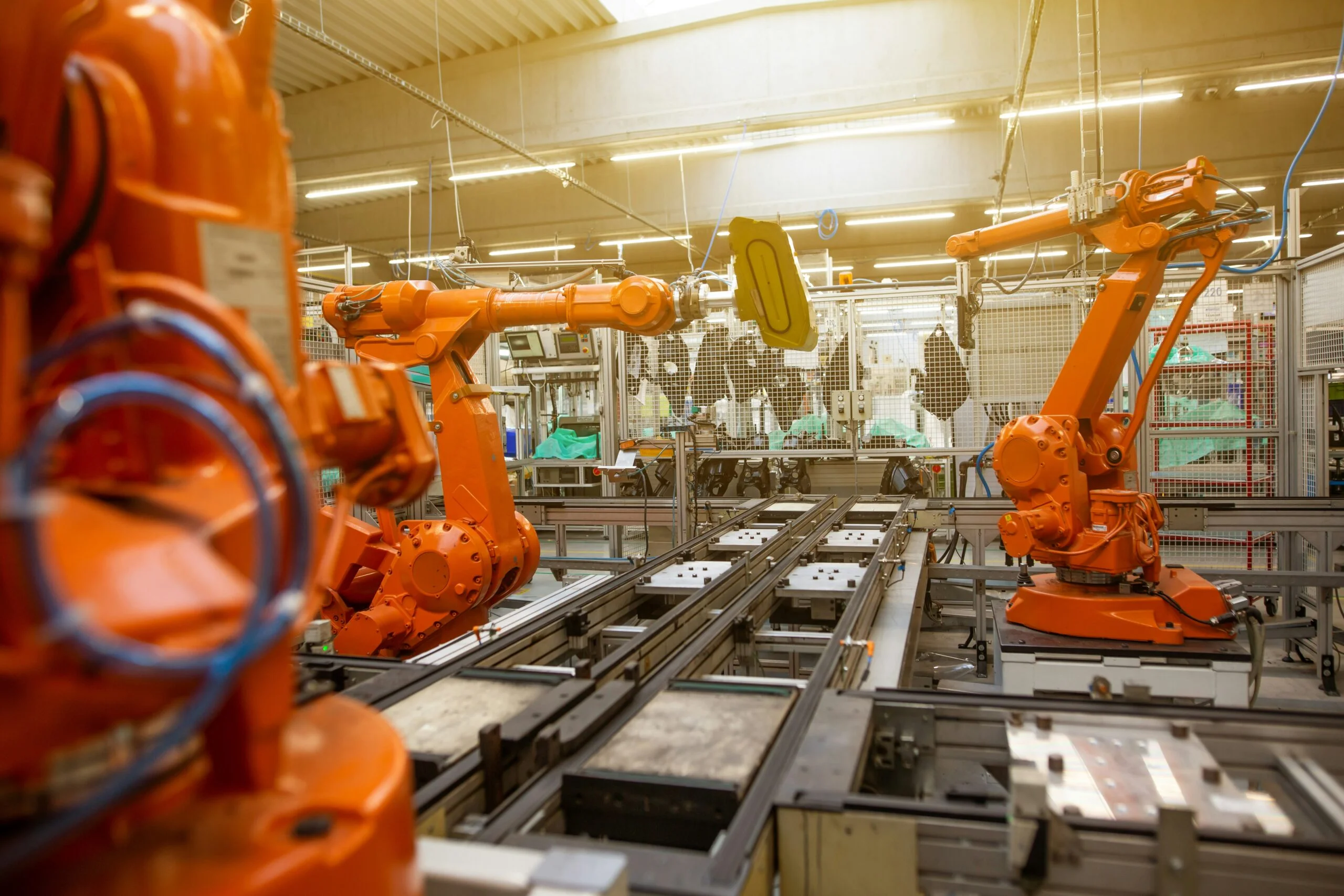 Industrial manufacturing facility with production lines